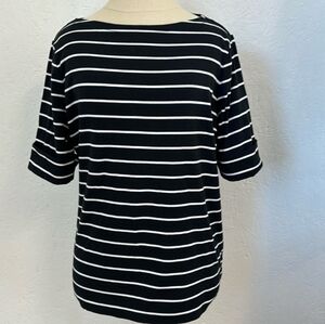 Lauren Ralph Lauren Black and White Boatneck Top
